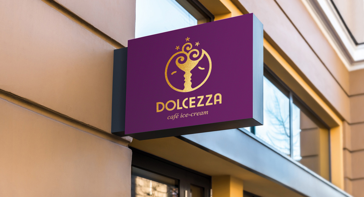 Дизайн логотипа для кафе итальянского мороженого Dolcezza